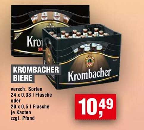 Krombacher Biere - Verschiedene Sorten