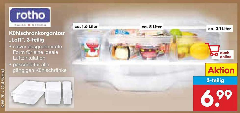 Kühlschrankorganizer „Loft“, 3-teilig