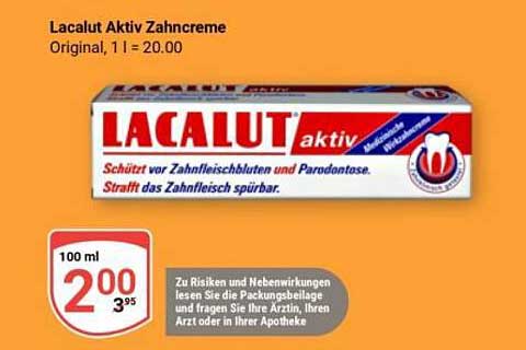 Lacalut Aktiv Zahnpasta 100 ml zum Aktionspreis