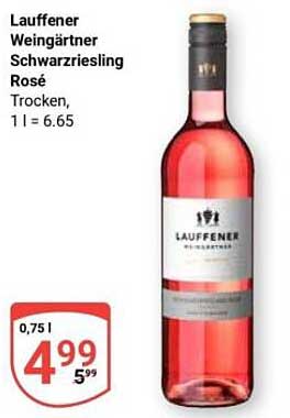 Lauffener Weingärtner Schwarzriesling Rosé, 0,75 l