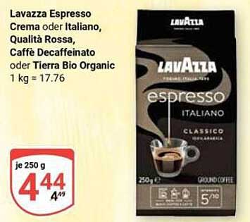 Lavazza Espresso Crema oder Italiano, Qualità Rossa, Caffè Decaffeinato oder Tierra Bio Organic