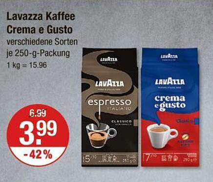 Lavazza Kaffee Crema e Gusto - verschiedene Sorten je 250-g-Packung