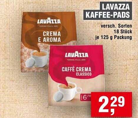 LAVAzza Kaffee-Pads - verschiedene Sorten, 18 Stück je 125 g Packung