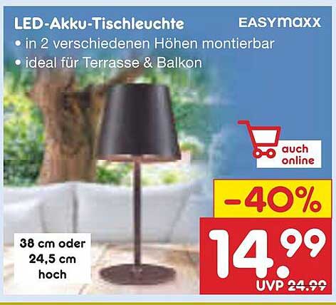 LED-Akku-Tischleuchte EASYmaxx