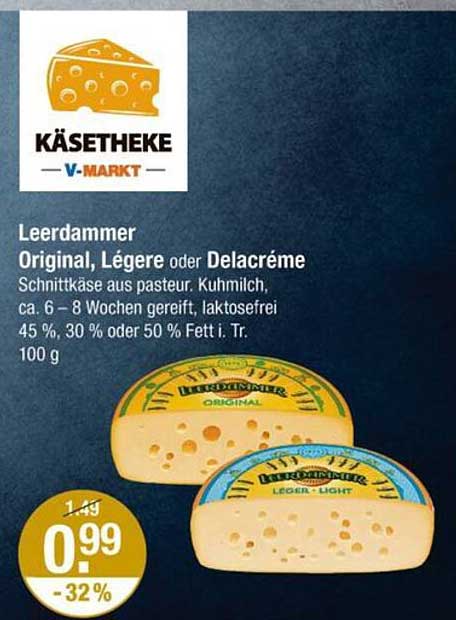 Leerdammer Original, Légere oder Delacrème – Schnittkäse aus pasteurisierter Kuhmilch