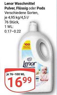 Lenor Waschmittel Pulver, Flüssig oder Pods - verschiedene Sorten