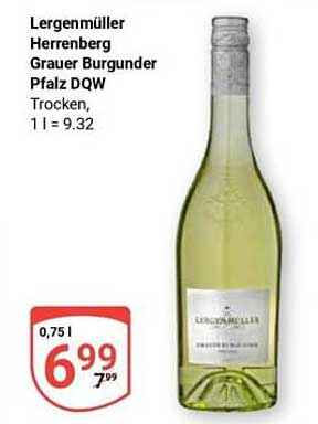 Lergenmüller Herrenberg Grauer Burgunder Pfalz DQW 0,75 L