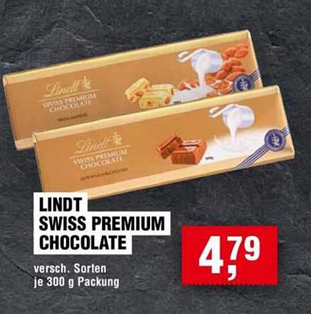 LINDT SWISS PREMIUM CHOCOLATE - verschiedene Sorten je 300 g Packung