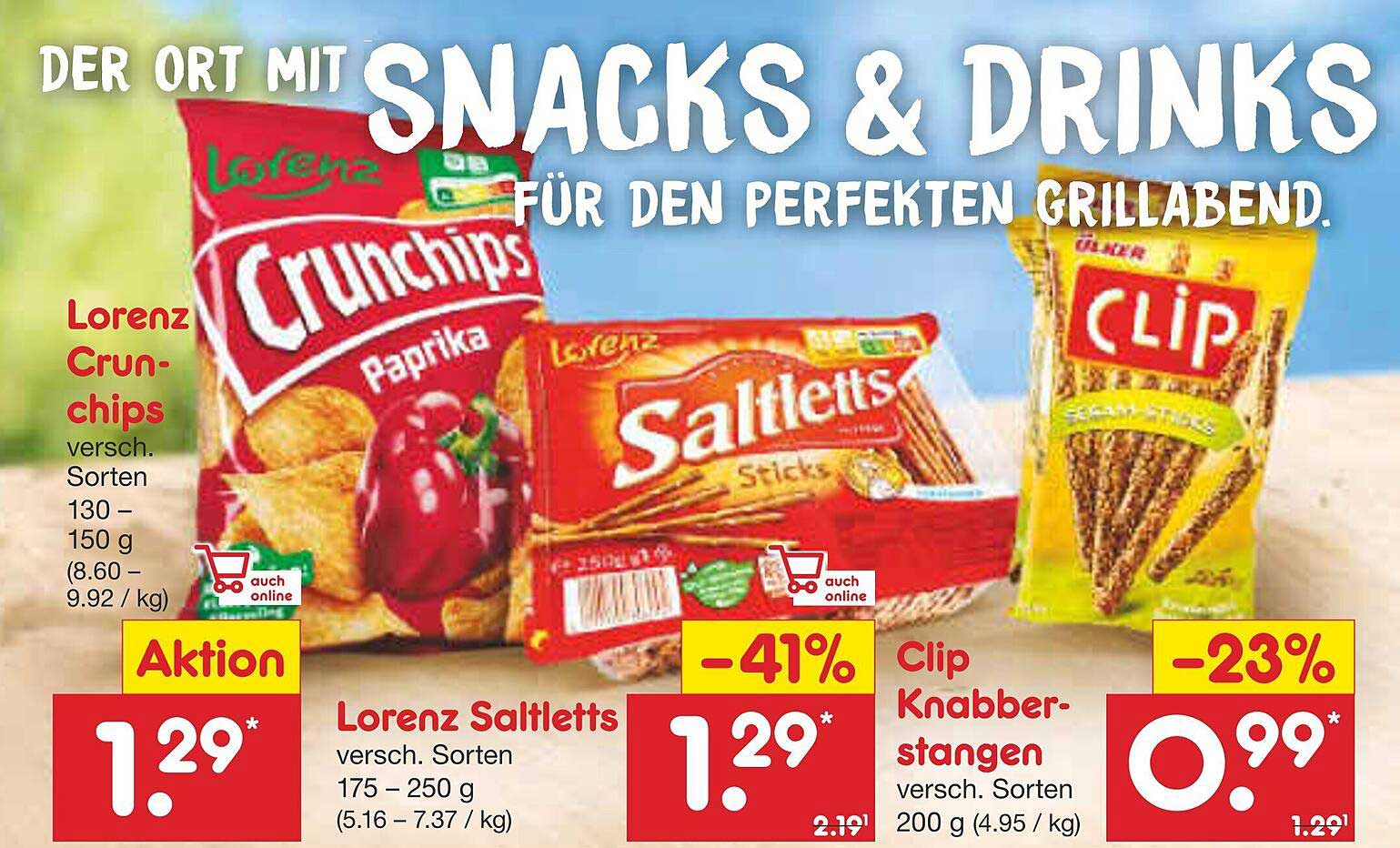 Lorenz Crunchips & Saltletts und Clip Knabberstangen
