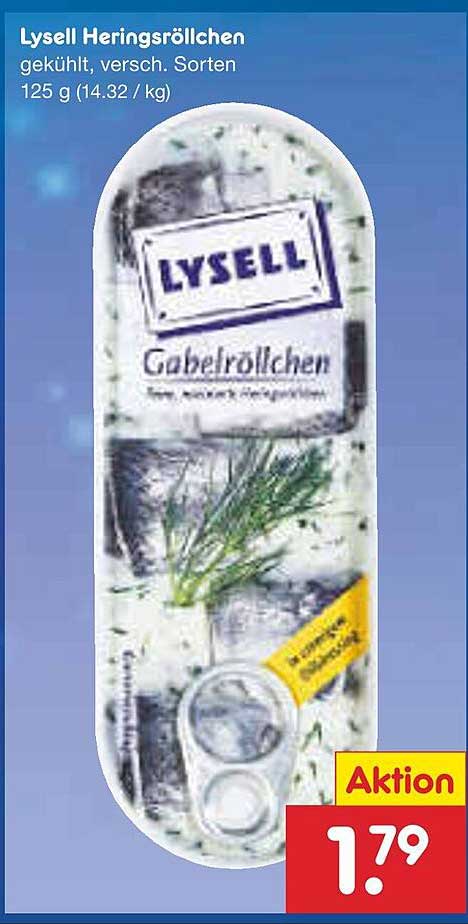 Lysell Heringsröllchen, gekühlt, verschiede Sorten, 125 g