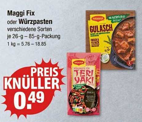 Maggi Fix oder Würzpasten, verschiedene Sorten