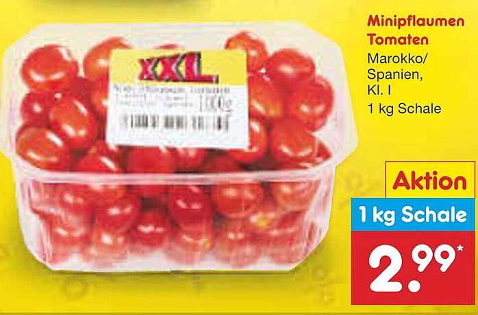 Minipflaumen Tomaten - 1 kg Schale für nur 2,99€