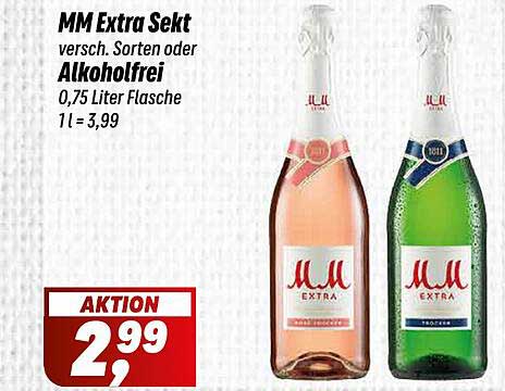 MM Extra Sekt - versch. Sorten oder alkoholfrei, 0,75 Liter Flasche