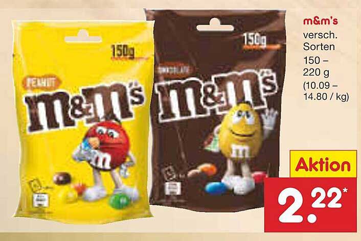 m&m's verschiedene Sorten 150g - 220g im Angebot