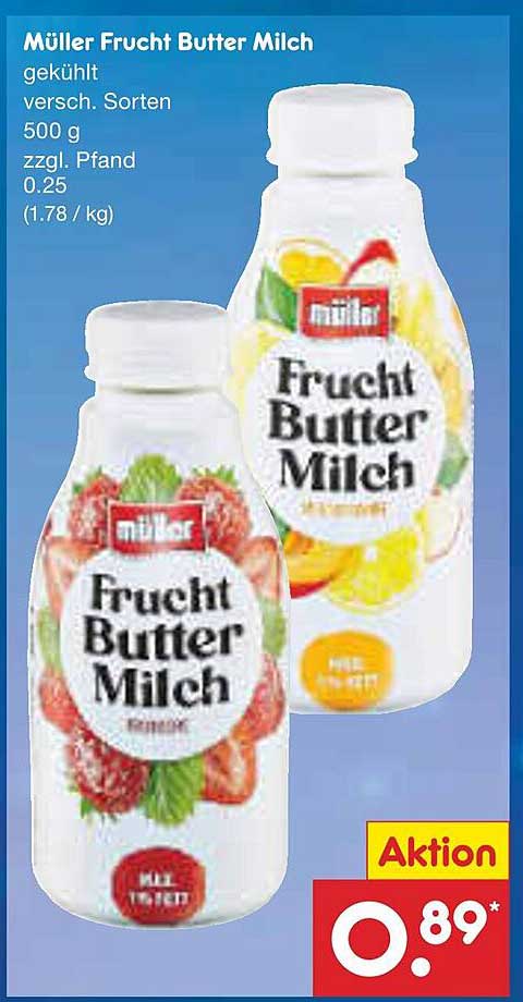 Müller Frucht Butter Milch 500 g (versch. Sorten)