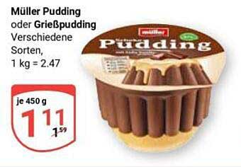 Müller Pudding oder Grießpudding - verschiedene Sorten