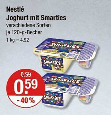 Nestlé Joghurt mit Smarties verschiedene Sorten je 120-g-Becher