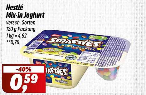 Nestlé Mix-in Joghurt versch. Sorten 120 g Packung