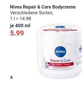 Nivea Repair & Care Bodycreme, 400 ml
