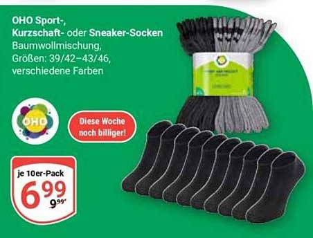 OHO Sport-, Knöchel- oder Sneaker-Socken im 10er-Pack
