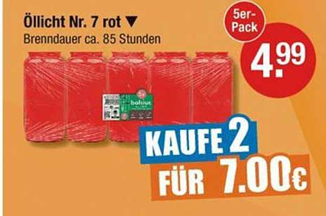 Öllicht Nr. 7 rot - 5er-Pack