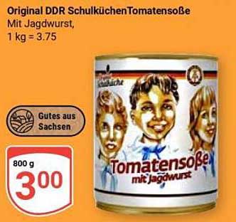 Original DDR Schulküchen Tomatensoße mit Jagdwurst, 800 g