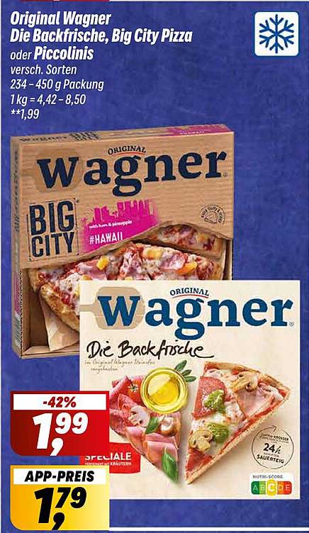 Original Wagner Die Backfrische, Big City Pizza oder Piccolinis