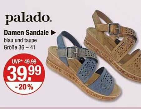palado. Damen Sandale blau und taupe