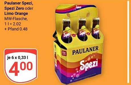 Paulaner Spezi, Spezi Zero oder Limo Orange