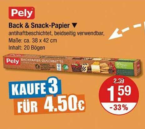 Pely Back & Snack-Papier - Antihafteigenschaft für alle Backfreunde
