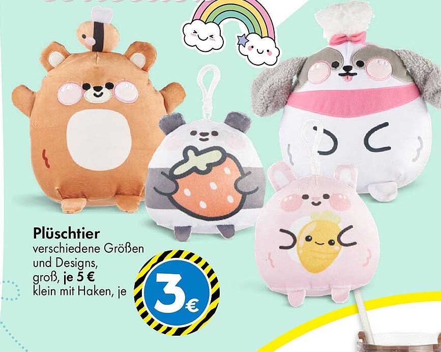 Plüschtier in verschiedenen Größen und Designs