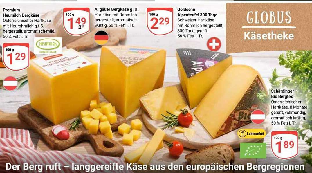 Premium Heumilch Bergkäse - aromatisch und mild