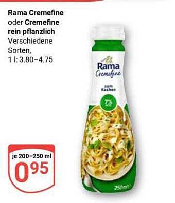 Rama Cremefine oder Cremefine rein pflanzlich - ideal zum Kochen