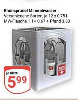 Rhönsprudel Mineralwasser 12 x 0,75 l Kiste