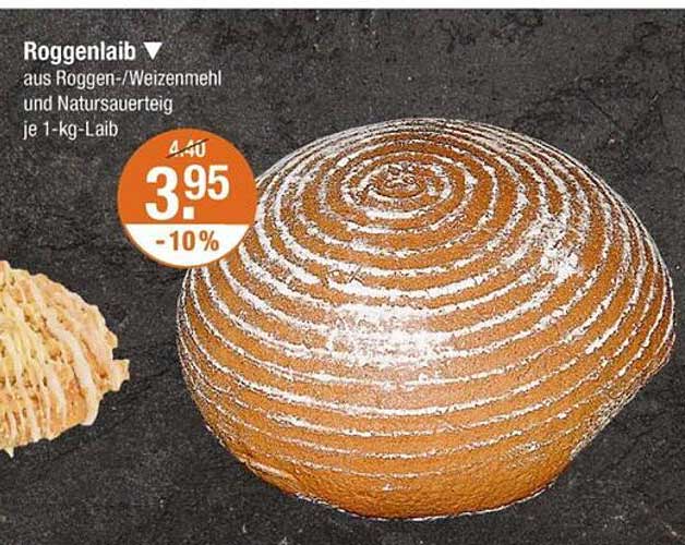 Roggenlaib aus Roggen-/Weizenmehl und Natursauerteig je 1-kg-Laib