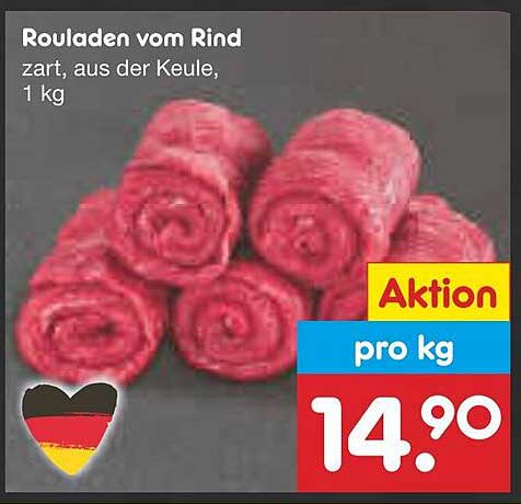 Rouladen vom Rind, zart, aus der Keule, 1 kg