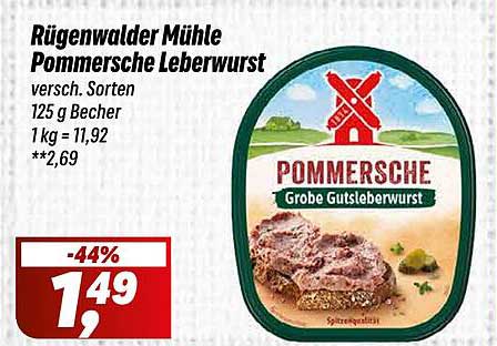Rügenwalder Mühle Pommersche Leberwurst 125 g Becher - Jetzt sparen!
