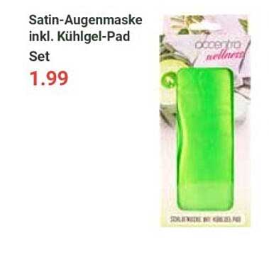 Satin-Augenmaske inkl. Kühlgel-Pad Set