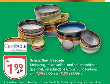 Schale/Bowl Cascade