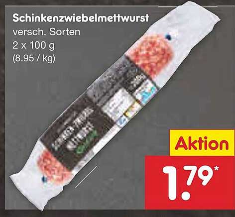 Schinken-Zwiebel-Mettwurst 2 x 100 g