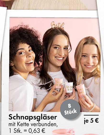 Schnapsgläser mit Kette verbunden, 8 Stück für je 5 €