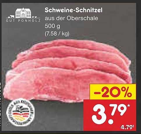 Schweine-Schnitzel aus der Oberschale 500 g