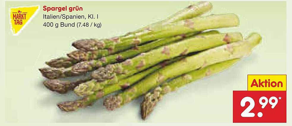 Spargel grün - Italien/Spanien, Kl. I, 400 g Bund