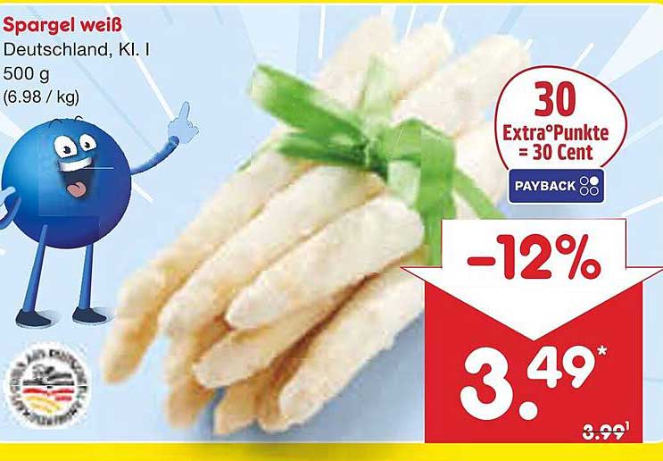 Spargel weiß, Deutschland, Kl. I, 500 g