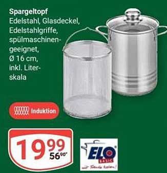 Spargeltopf Edelstahl mit Glasdeckel und Edelstahlgriffen