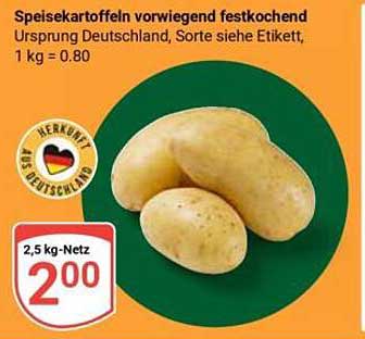 Speisekartoffeln vorwiegend festkochend, 2,5 kg-Netz