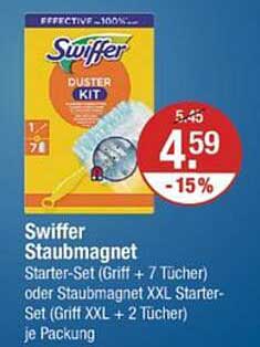 Swiffer Staubmagnet Starter-Set (Griff + 7 Tücher) oder Staubmagnet XXL Starter-Set (Griff XXL + 2 Tücher) je Packung