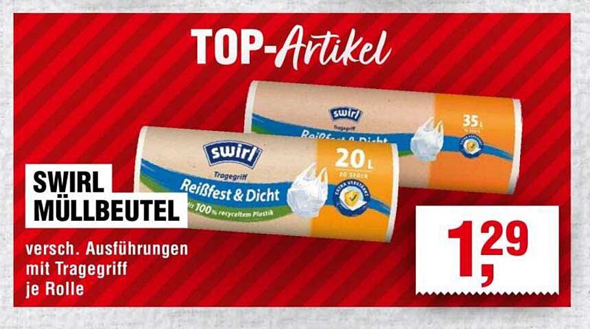 SWIRL MÜLLBEUTEL - verschiedenste Ausführungen mit Tragegriff je Rolle