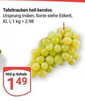 Tafeltrauben hell kernlos