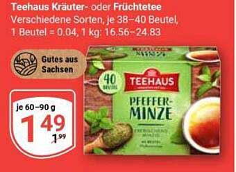 Teehaus Kräuter- oder Früchtetee, verschiedene Sorten